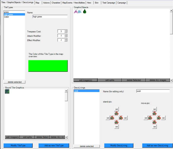 Screenshot of the Tiles-tab